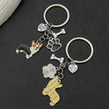 Five-Style Cartoon Dog Paw Bone and Heart Enamel Keychain Collection view 3