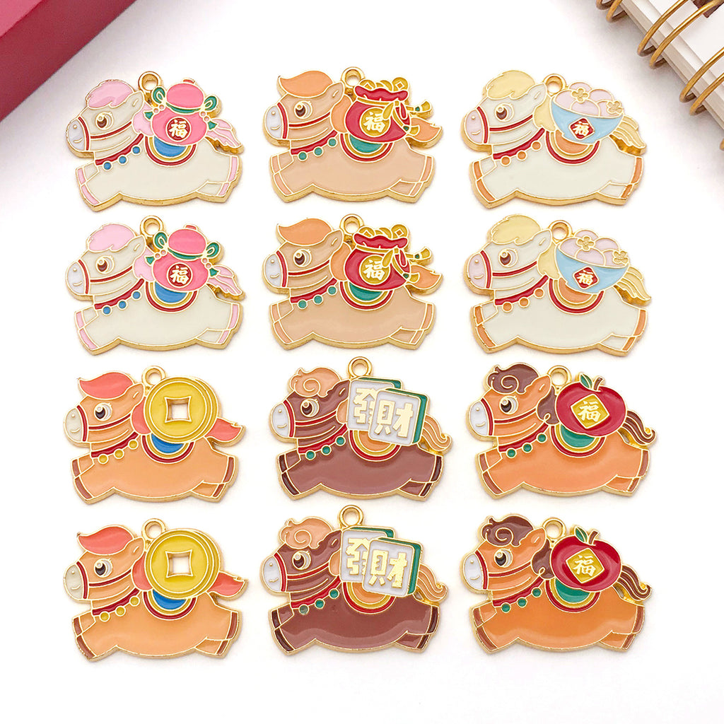 Enamel Zinc Alloy Enamel Charm Pendants