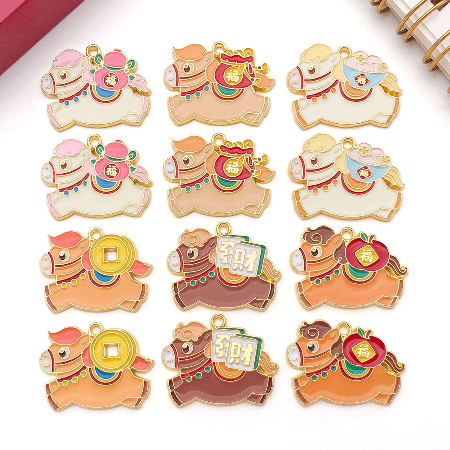 Enamel Zinc Alloy Enamel Charm Pendants