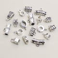 Antique Silver Tone Three Way Large Hole Connector Beads view 2