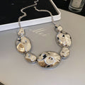 Hammered Irregular Oval Earrings And Chunky Necklaces In Gold Or Silver Tone view 9