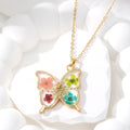Pressed Flower Butterfly Pendant Necklaces in Three Designs view 2
