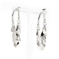 Gold and Silver Disc Fringe Dangle Small Hoop Earrings view 7