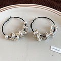 Black Cord Twisted Circle Necklace Hoop Earrings 4 Styles view 8