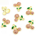 Enamel-Look And Crystal-Accented Gold Silver Cherry Alloy Charms in 12 Styles view 8