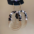 Layered Leopard Print Hoop and Fringe Drop Earrings view 7