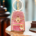 Crystal Double Shoulder Backpack Keychains in Pink Blue and Assorted Colors view 6