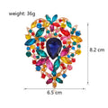 Silver Tone Heart Crystal Nine Designs Metal Brooch Pin view 2