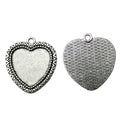 Engraved Heart Cabochon Pendant Trays in Two Finishes view 4