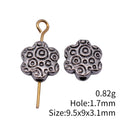 Mixed Finish Metal Circle Pattern Flower Beads For Jewelry Making view 5