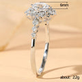 Round Crystal Sunburst Ring with Pavé Silver Tone Band view 5