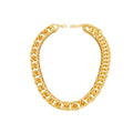 Gold Chunky Curb Chain and Fine Chain Layered Necklace view 5