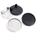 Round Brooch Bezel Settings in Black and Antique Silver view 5