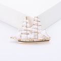 Enamel Sailing Ship Brooch Four Color Metal Finishes view 8