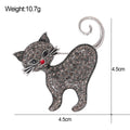Cat Crystal Two Designs Metal Brooch Pin 4.5 cm for Jackets and Lapels view 3