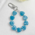Marbled Heart Bead Bracelet Keychain With Lobster Clasp view 4