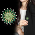 Sunflower Crystal Enamel Two Designs Metal Brooch Pin view 2
