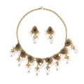 Teardrop Medallion Necklace and Earring Sets in Four Colors view 5