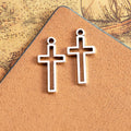 Open Outline Cross Alloy Pendant Charm in 5 Finishes view 7