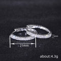 Silver Rope Twist Pavé Clear CZ Hoop Earrings Pair view 4