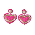 Beaded Heart Earrings Seven Styles Pearl Sequin And Rhinestone Trim view 5