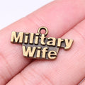 Military Wife Word Pendant Charms in Two Finishes for Jewelry Making view 3