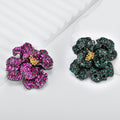 Green Peony Crystal Two Designs Metal Brooch Pin for Jackets and Lapels view 5