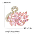 Gold Silver Swan Marquise Crystal Rhinestone Brooch view 9