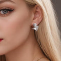Twisted Satin Finish Sculptural Metal Stud Earrings view 4
