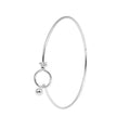 Silver Expandable Knot Wire Bangle Bracelet Ball End view 5