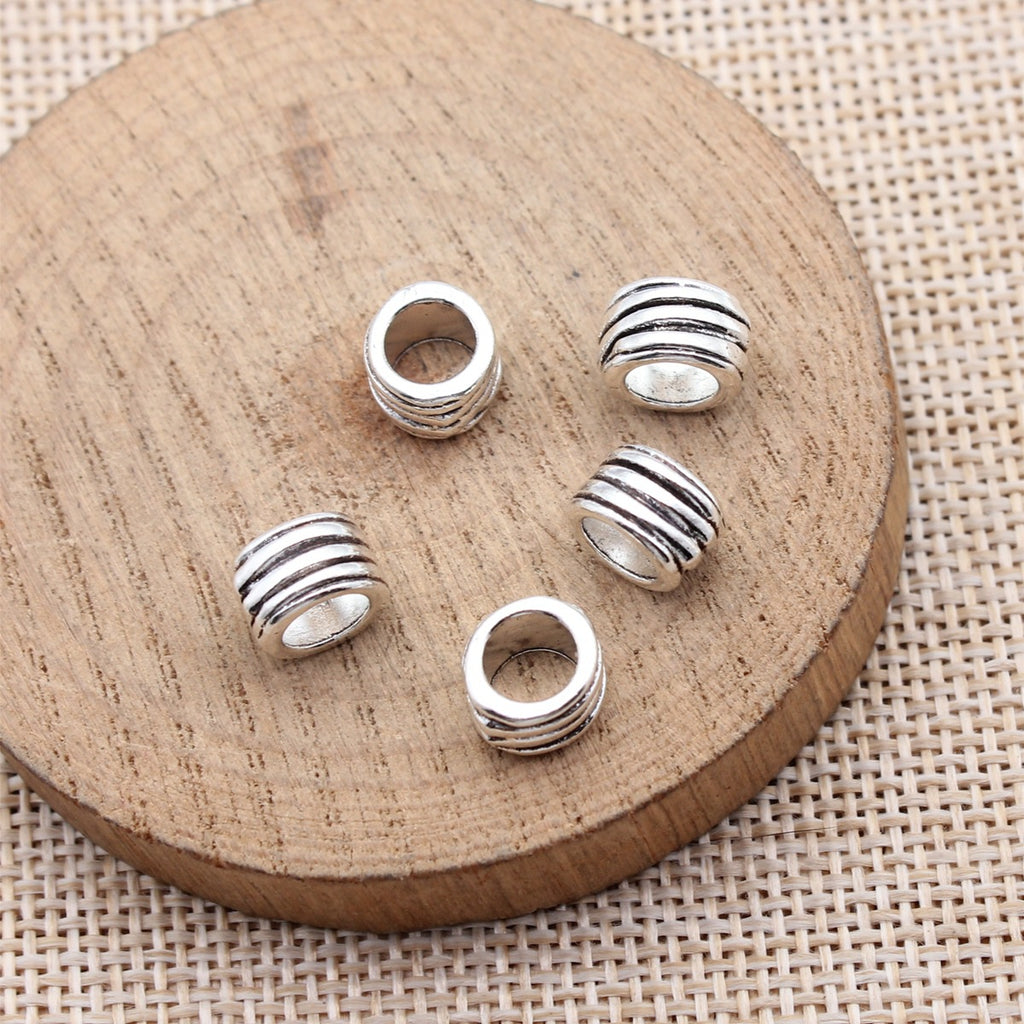 9.7x8.5x5.8mm 1.05g Antique Silver Zinc Alloy Large Hole Spacer Beads for DIY Bracelet Jewelry Making