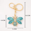 Rhinestone Bee Keychain Gold Tone Insect Pendant Bag Charm view 2
