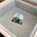 Multicolor Crystal Flower Stud Earrings Enamel Daisy Open Ring Two view 7