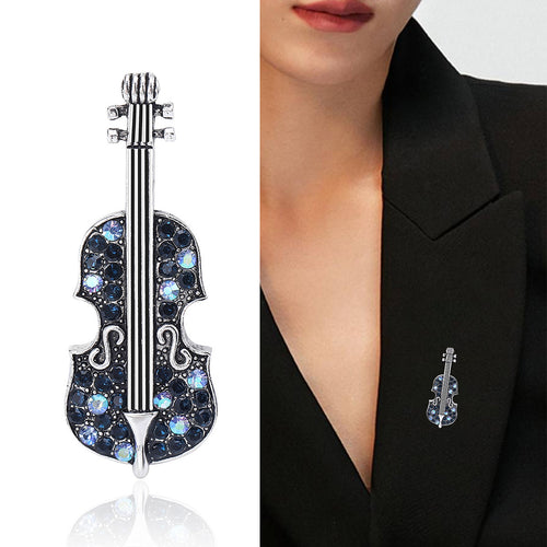 Violin Brooch displayed in a styled product view