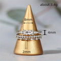 Three-Piece Marquise And Round Stone Ring Set In Three Metal Tones view 4