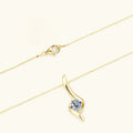 Silver and Gold Tone Twisted Wave CZ Pendant Necklaces view 2