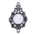 Ornate Round 12 mm Cabochon Pendant Setting in Silver Tone view 4