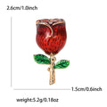 Mini Enamel Rose Brooch Red and Purple with Gold Stem view 6