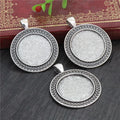 Teardrop Border Round Pendant Bezel Blank for Cabochon Craft view 3