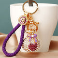 Jeweled Heart Fortune Pouch Keychains in Four Pictured Colors view 1