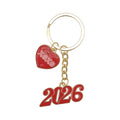 Red Heart XOXO Metal Keychain With Number Charm and Gold Tone Ring view 5