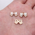 Enamel Bow Charms in Five Colors with Gold Tone Edges view 7