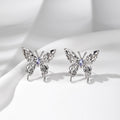Gold and Silver Tone Crystal Butterfly Stud Earrings view 3