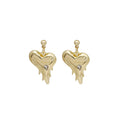 Silver Melting Heart Sculptural Dangle Stud Earrings view 5