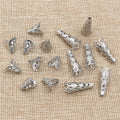 Silver Tone Teardrop and Trumpet Shaped Bead End Caps view 4