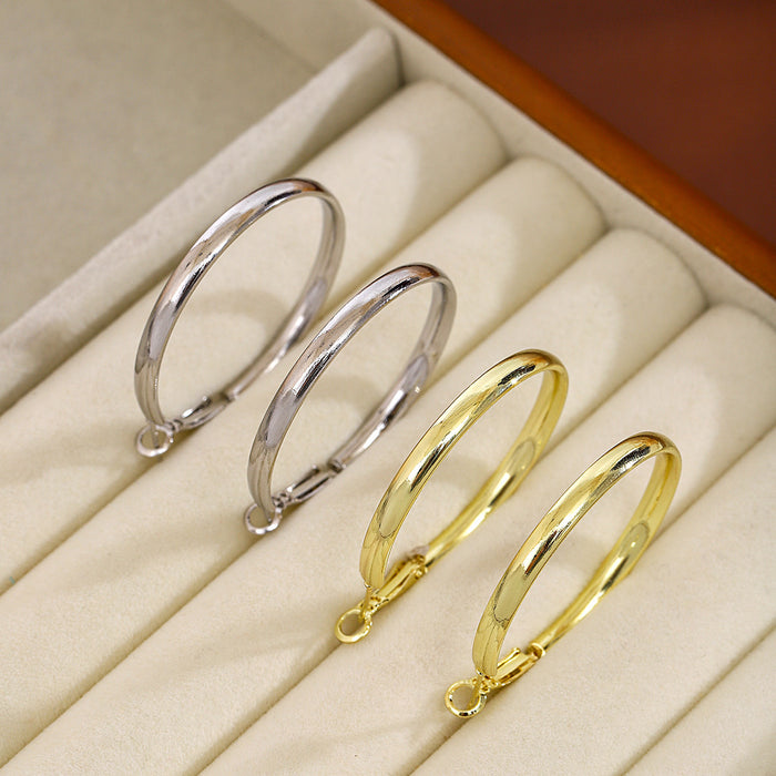 Gold and Silver Large Thin Classic Round Hoop Earrings