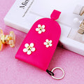 Three Daisy Leather Key Pouches in Five Colors plus Assorted Option view 1