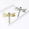 Textured Metal Dragonfly Brooch in Gold or Silver Tone view 2