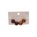 Resin Round Pearl Stud Earring Sets Three Color Combos view 5