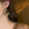 Leopard Print Geometric Drop Earrings in Three Shapes view 4